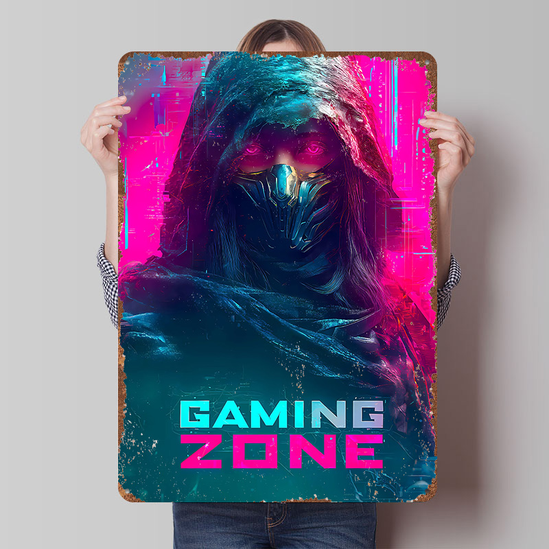Retro Gaming Zone - Gaming Zone Ninja Tinplate Poster Customized