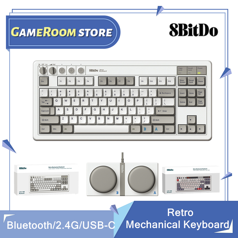 Retro Gaming Android - 8Bitdo Retro Mechanical Keyboard, Bluetooth/2.4G/USB-C Hot