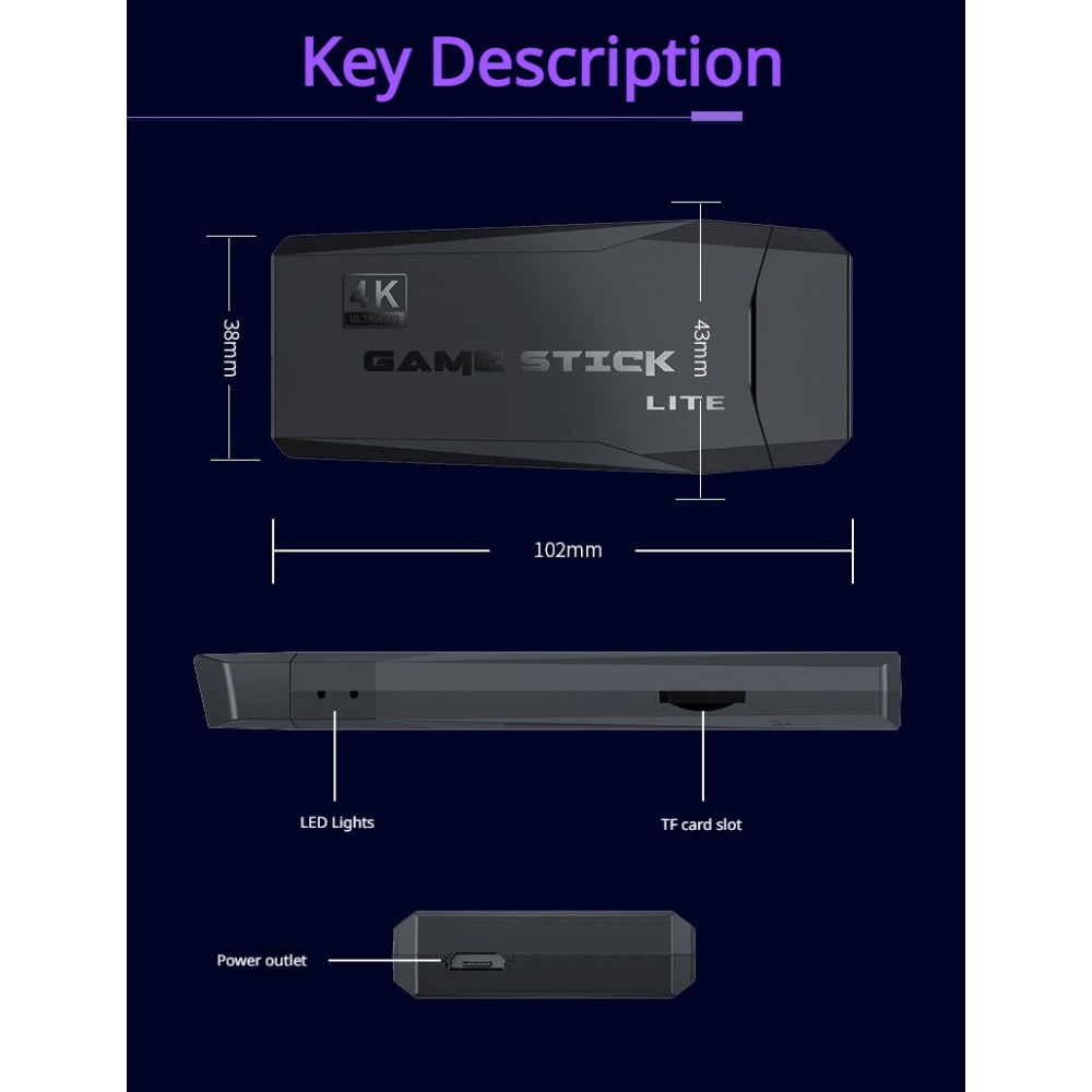 Portable 4K Retro Game Stick C - огляд і ціна Retro Gaming Arcade Console